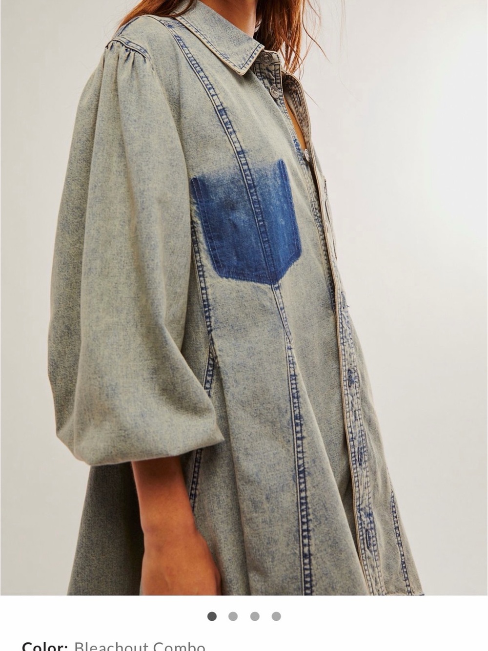 Free People Bleachout Combo Denim Mini Dress